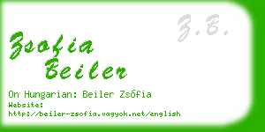 zsofia beiler business card